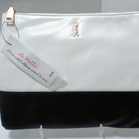 Le Motto - Black & White Clutch *New With Tags* - Picture 1 of 7